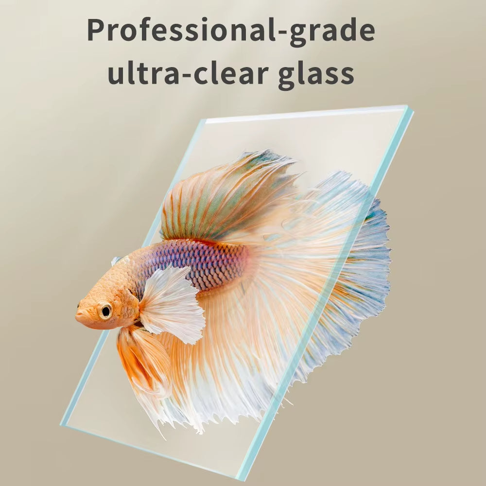 Yee Factory Wholesale 5 in 1 Low Iron Glass Aquarium Ultra White Clear Glass Curved Fish Tank 10 Gallon Small Fish Tank