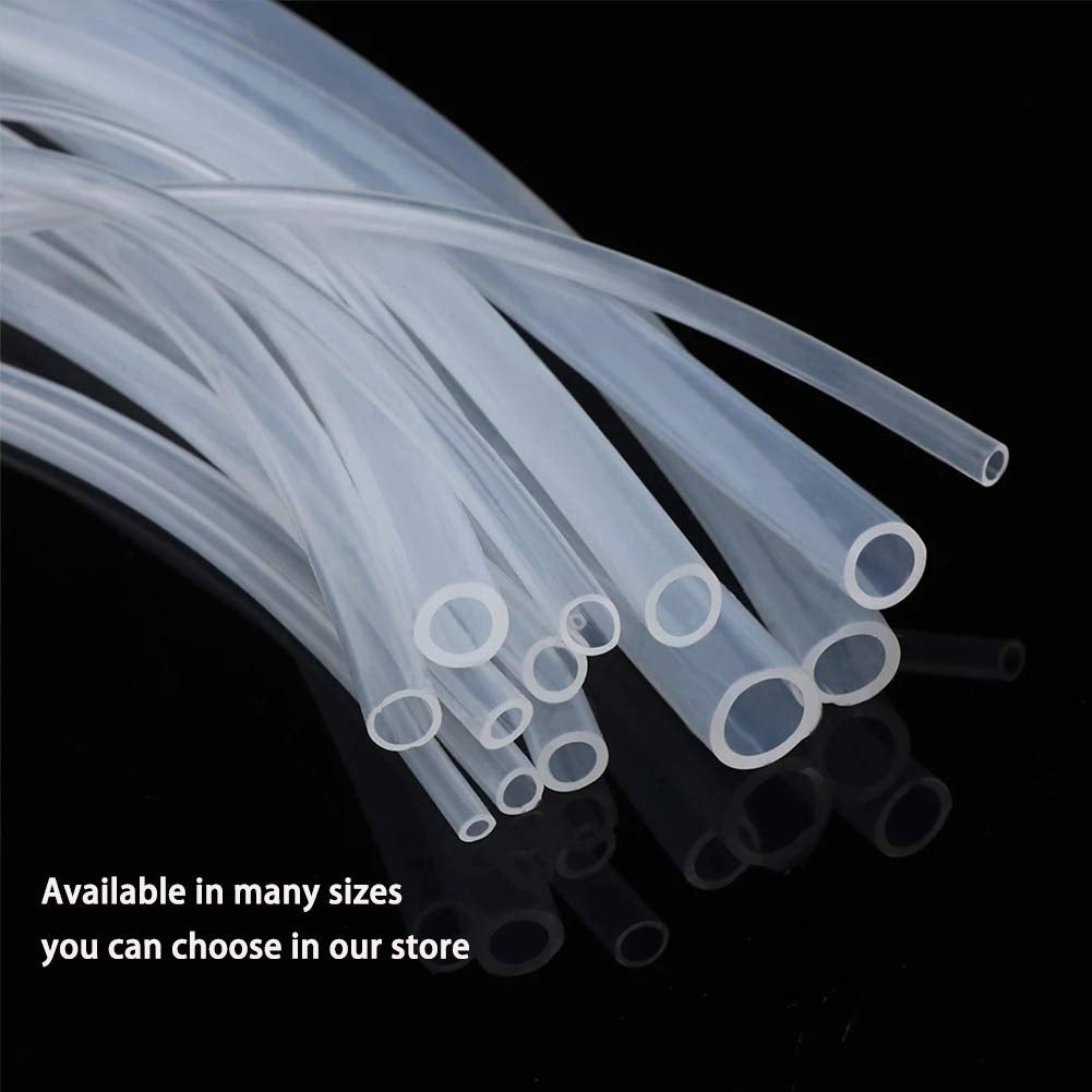 Silicone Tubing 1/8" (3Mm) ID X 5Mm OD 3.28 Ft Food Grade Flexible Pure Silicone Rubber Plastic Tube Hose for Home Brewing Winemaking Pump Transfer