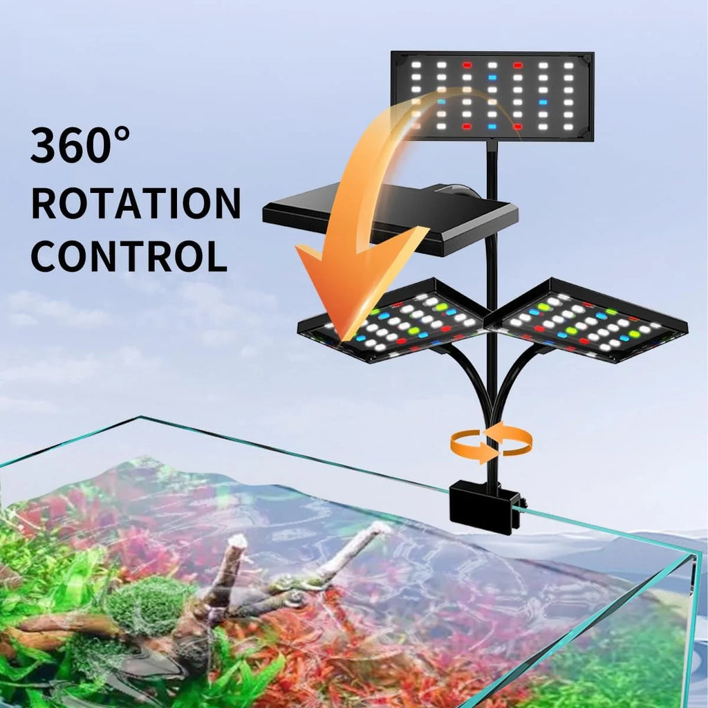 LED Aquarium Light,Full Spectrum Aquarium Plant Light,Clip on Freshwater Planted Light for Aquarium Plant Growth,Dimmable Nano Refugium Tank Light,Adjustable Timer/Brightness, IP68