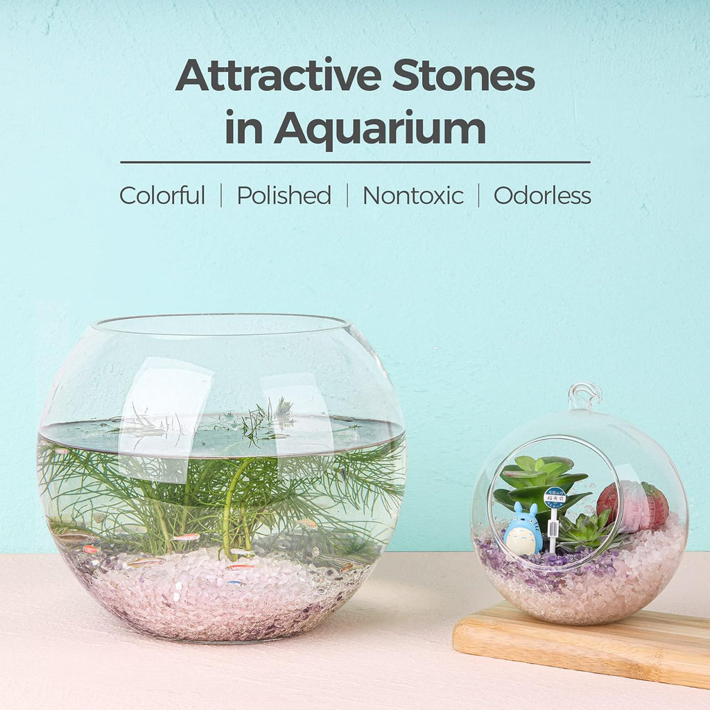 Tumbled Crystal Quartz Chips - 1 LB Irregular Shaped Healing Stones for Potted Plants, Resin Art, Vase Fillers, and Aquarium Gravel (Light Rose)