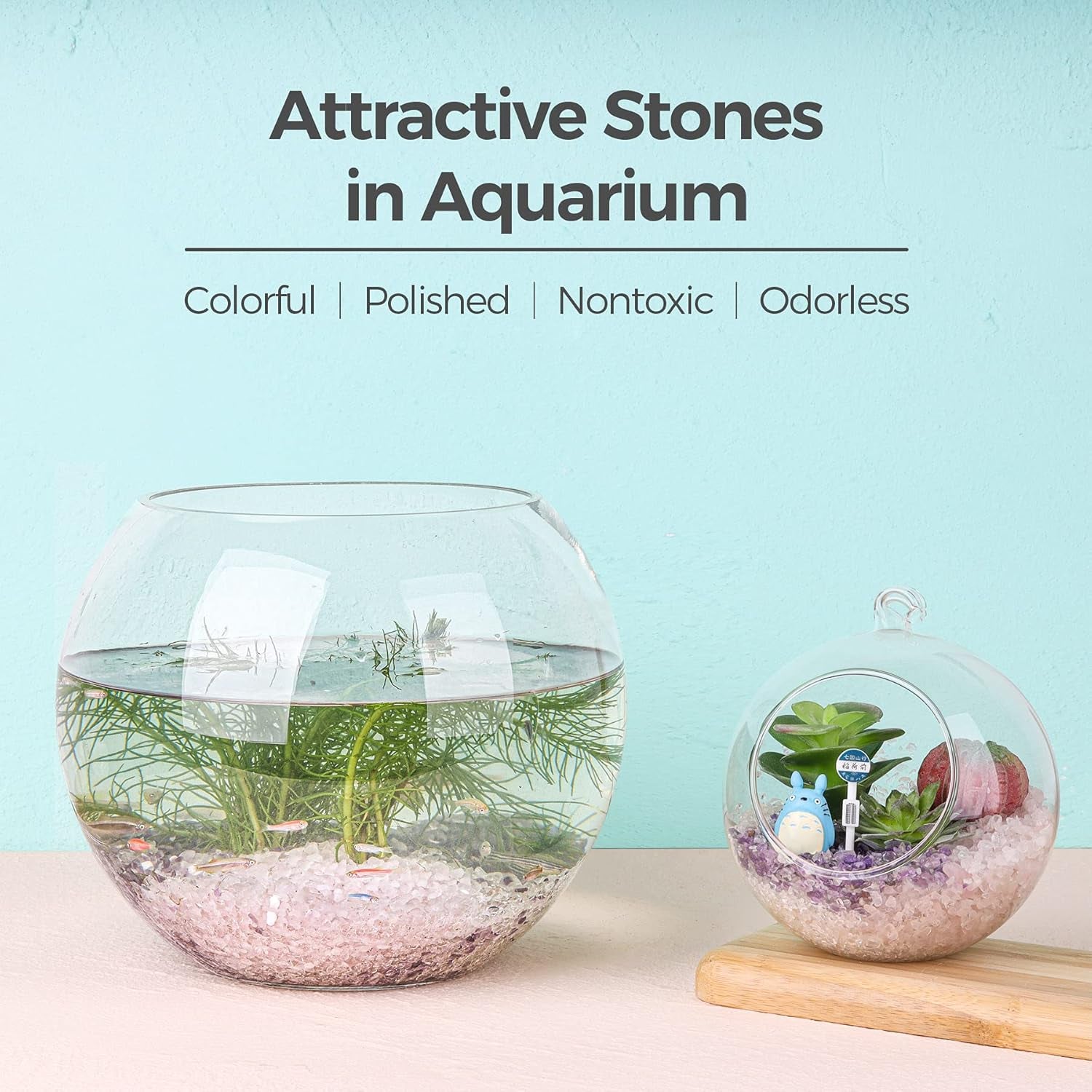 Tumbled Crystal Quartz Chips - 1 LB Irregular Shaped Healing Stones for Potted Plants, Resin Art, Vase Fillers, and Aquarium Gravel (Light Rose)