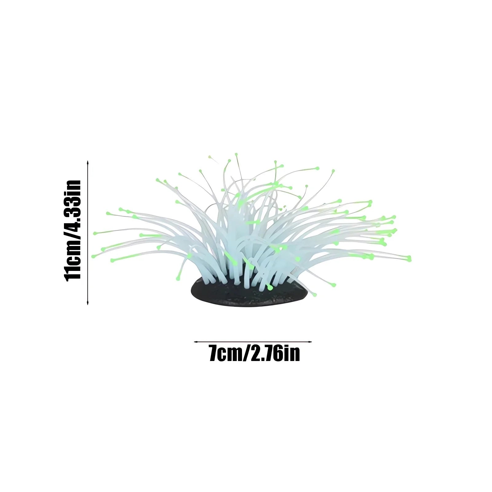 Artificial Aquarium Fish Tank Decoration, Silicone Soft Sea Anemone- Fake Sea Anemone Fish Tank Ornament Decoration Simulation Landscape (Green)