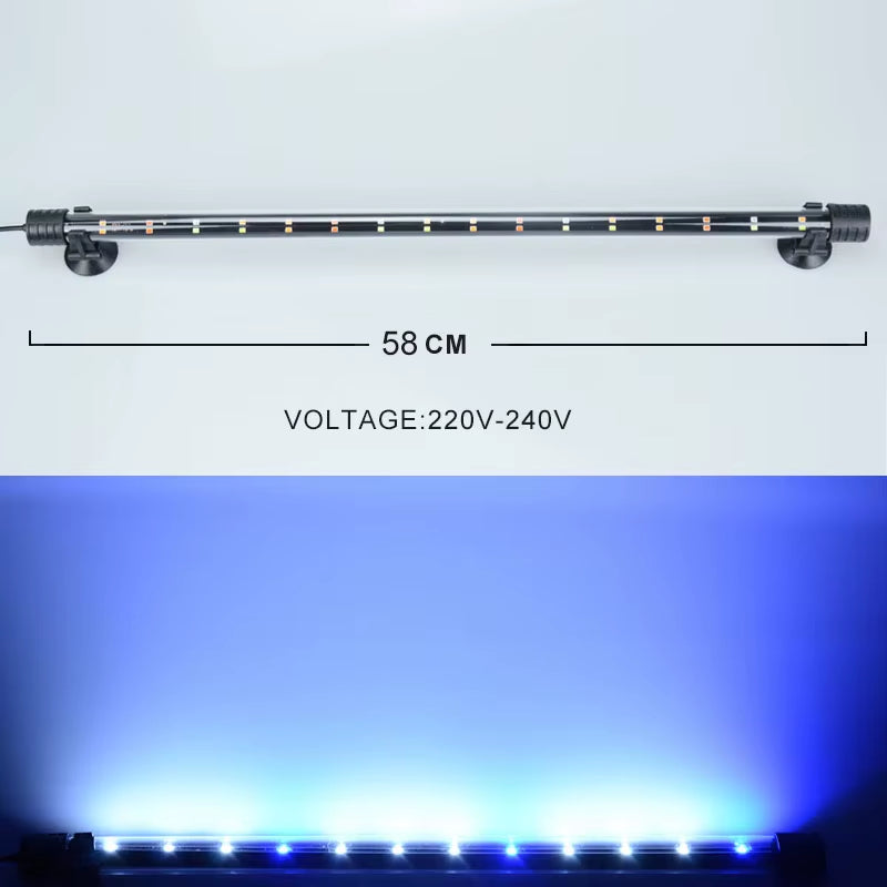 14-58CM Aquarium Light Fish Tank Submersible Light Lamp Waterproof Underwater LED Lights Aquarium Lighting