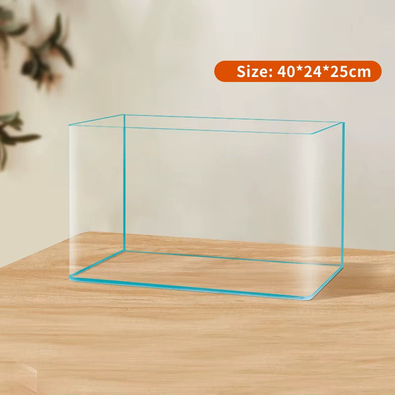 Yee Factory Wholesale 5 in 1 Low Iron Glass Aquarium Ultra White Clear Glass Curved Fish Tank 10 Gallon Small Fish Tank