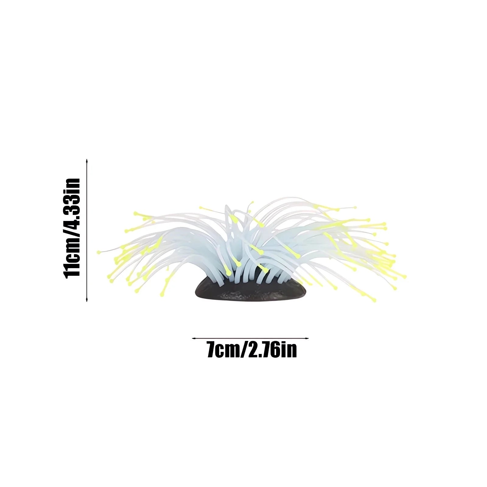 Artificial Aquarium Fish Tank Decoration, Silicone Soft Sea Anemone- Fake Sea Anemone Fish Tank Ornament Decoration Simulation Landscape (Yellow)