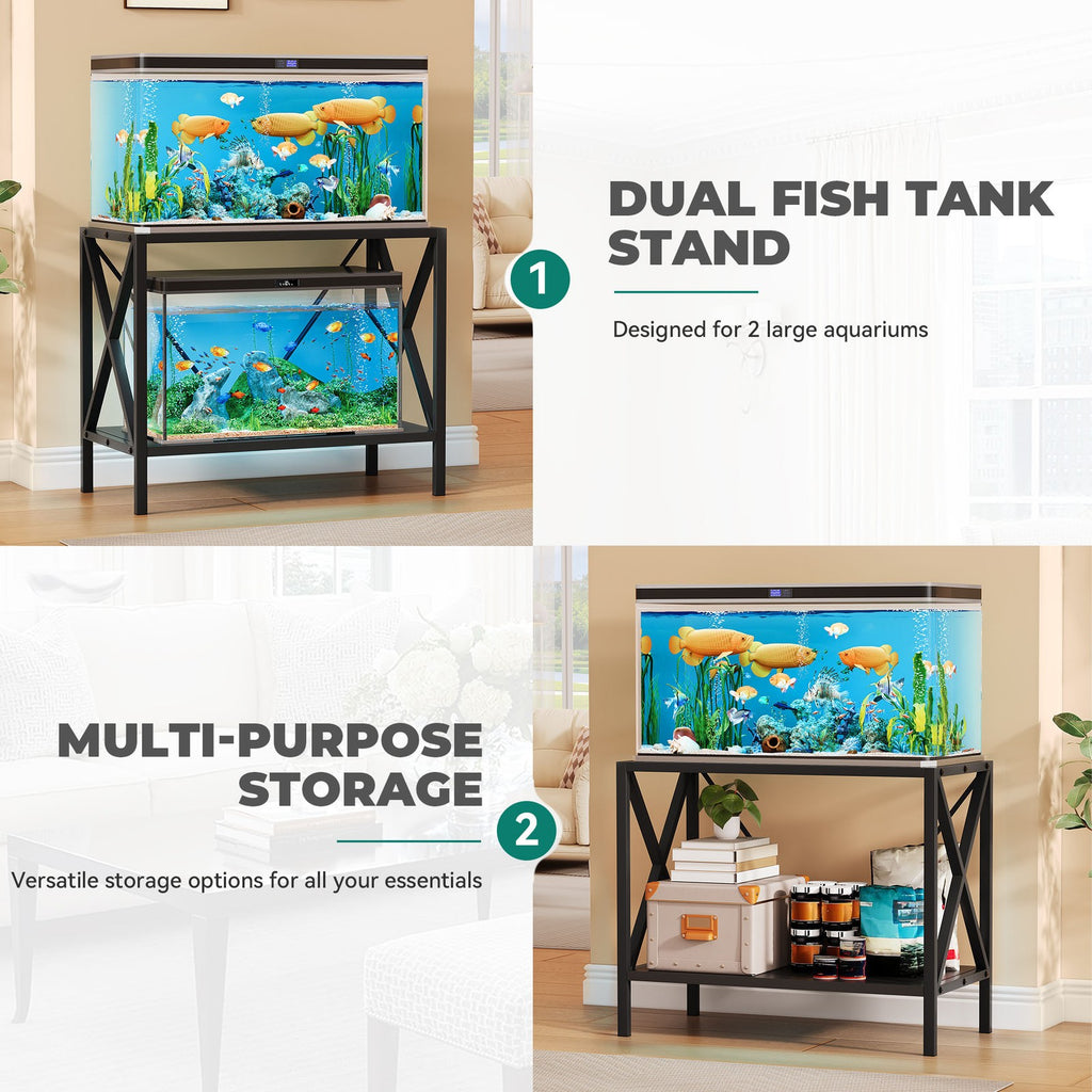 X-Shape 40 Gallon Fish Tank Stand 500Lbs Capacity for Metal Aquarium Stand