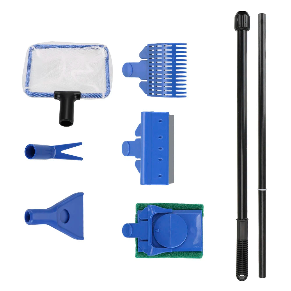 Adjustable Aquarium Tank Clean Set Aquarium Cleaning Tools 5 in 1 Aquarium Cleaner
