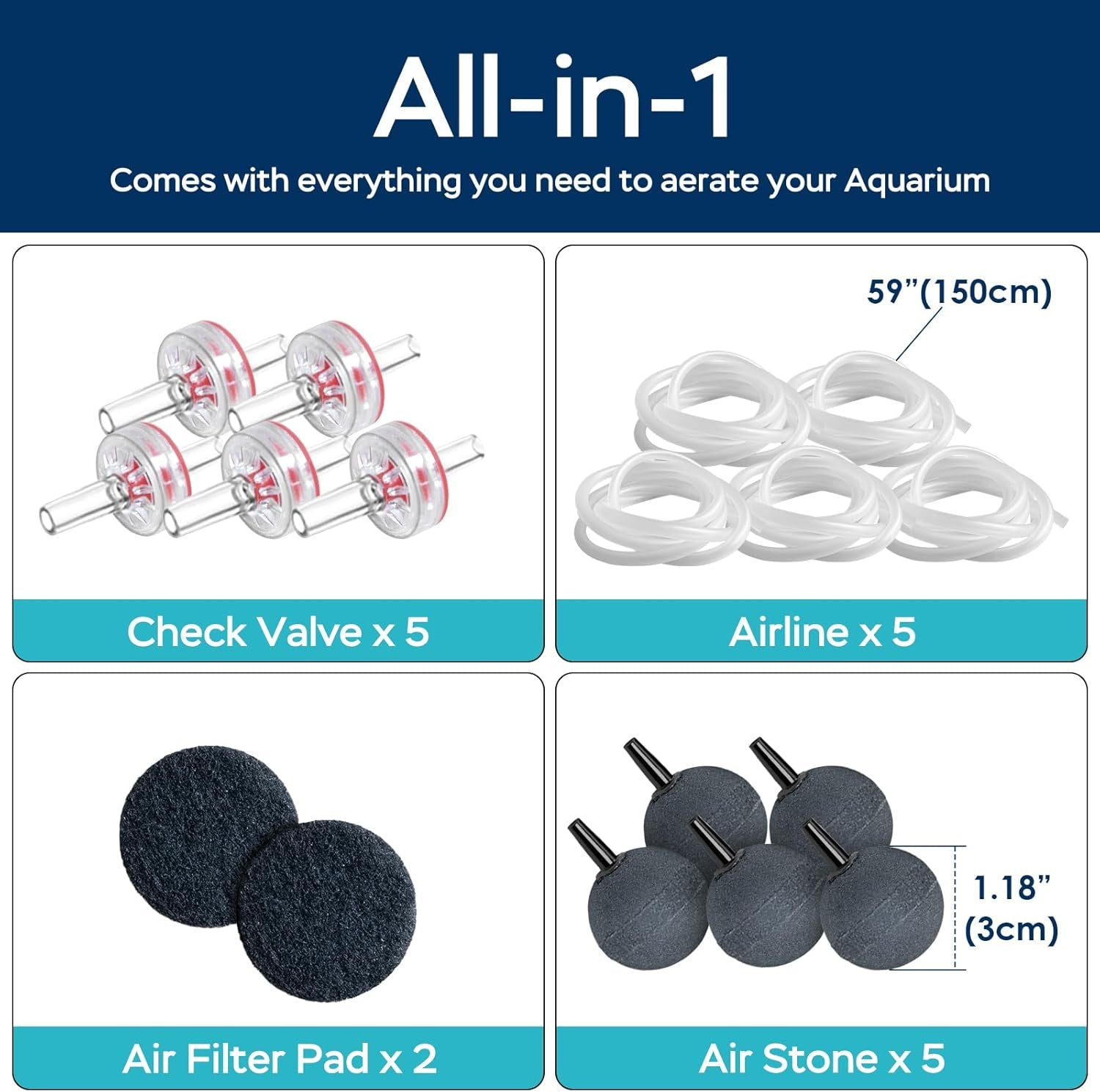 Aquarium Air Pump Super Quiet Fish Tank Air Pump, 6W/10W 190Gph/317Gphaquarium Bubbler Hydroponics Air Pump Oxygen Pump Pond Aerator