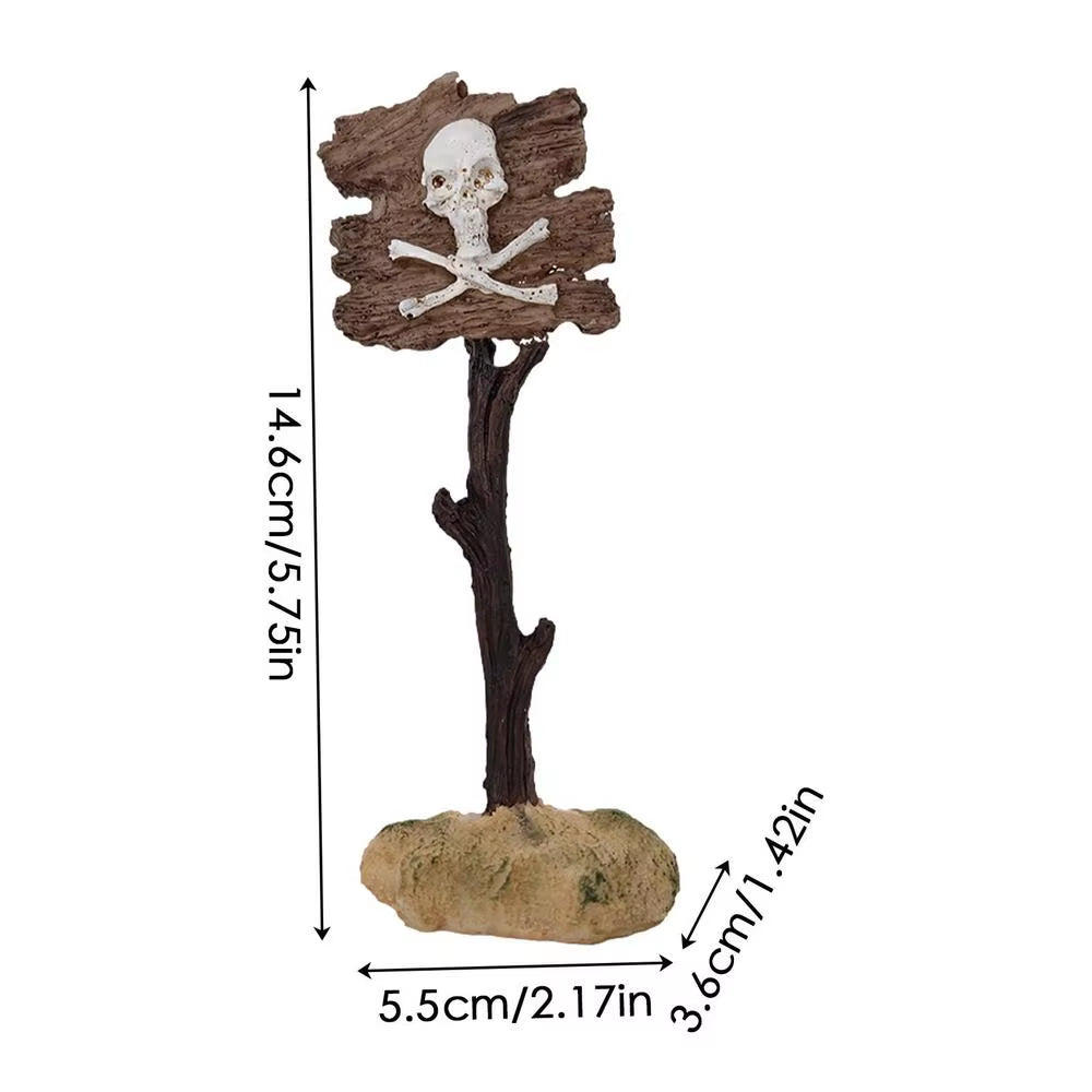 Aquarium Shark Warning Sign Resin Fish Tank Decorations Funny Aquarium Fish Tank Decor Ornaments for Aquarium Fish Tank