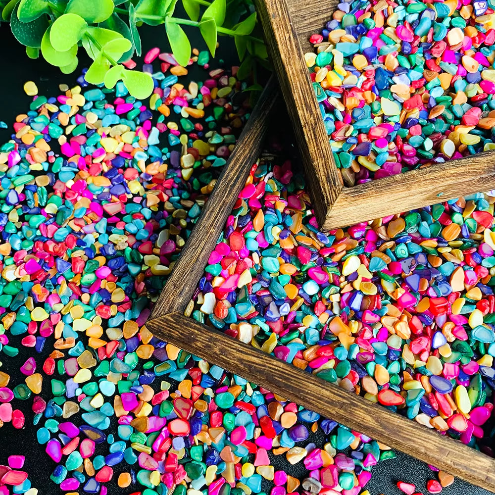 1Bag Natural Gravel Stones for Aquarium, Mini Shell Gravel, DIY Necklace & Bracelet, Garden Decoration, Potting Decoration, Path