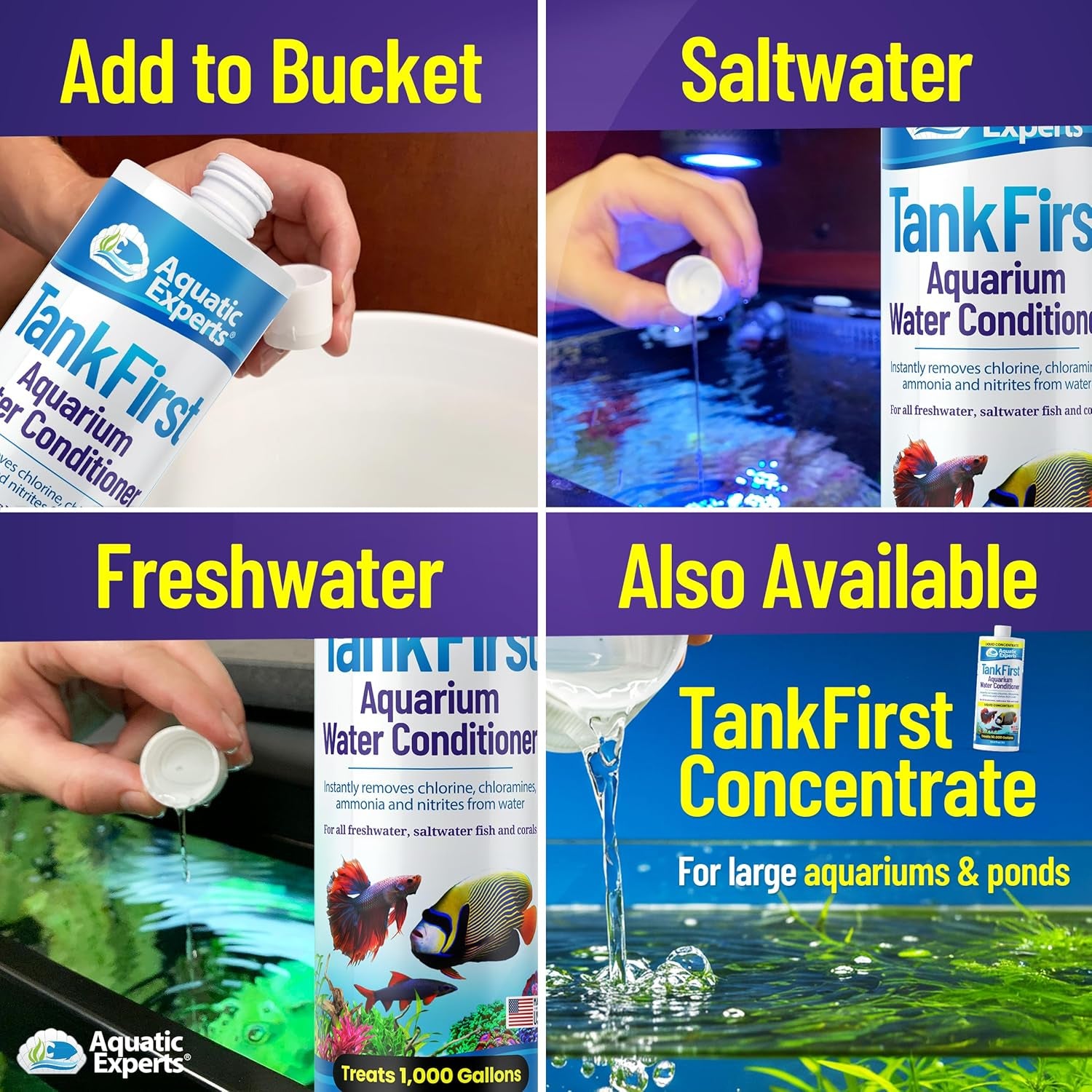 Tankfirst Complete Aquarium Water Conditioner - Effective Chlorine, Chloramines Removal, and Ammonia Detoxification for Fish Tanks (500 mL)