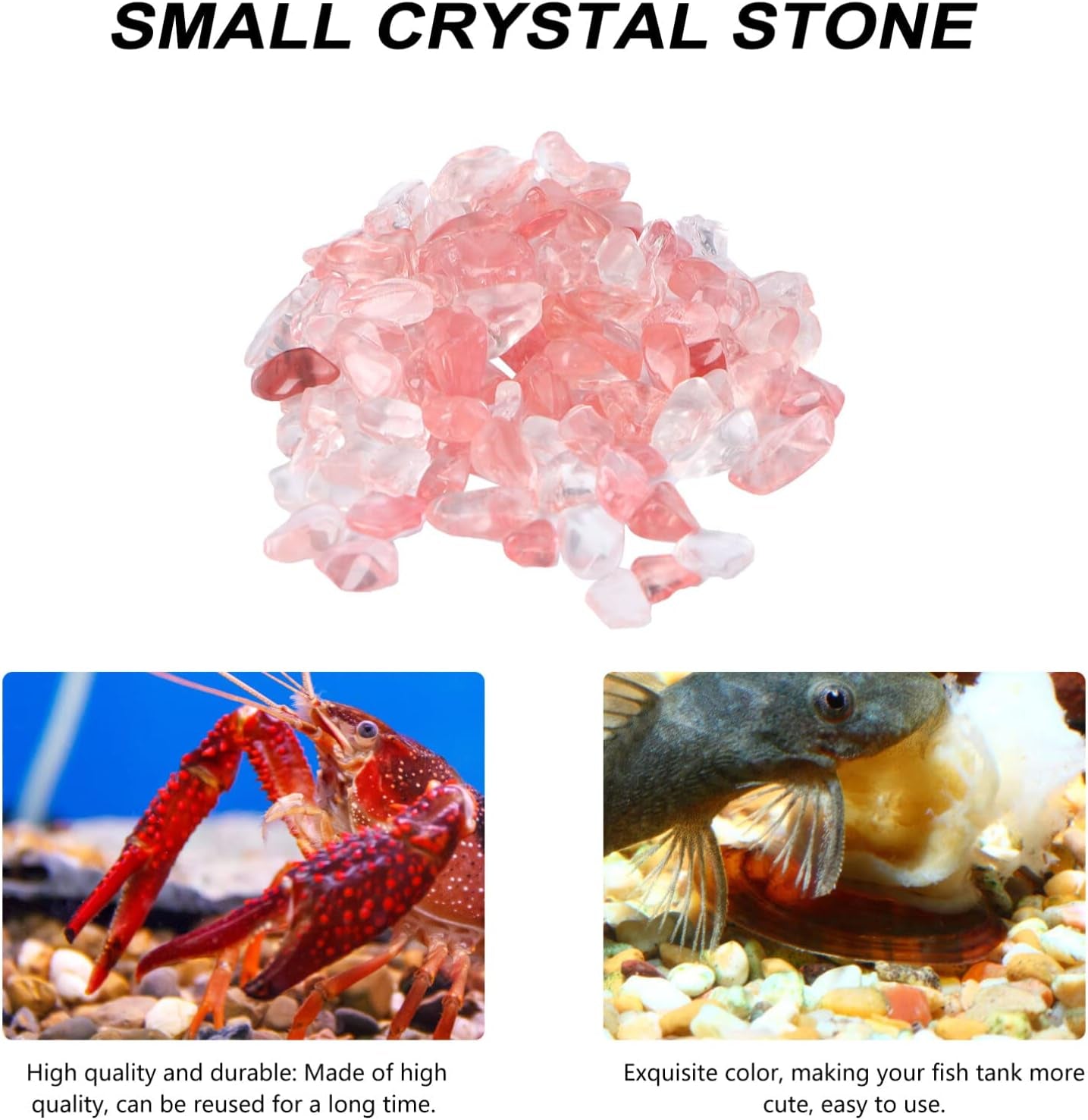 Aquarium Pebbles Pink-Fish Tank Gravel Rock Crystal Stones for Fish Tank/Terrariums/Garden/Flowerpot/Glassware/Vases Decoration (100G 5-7Mm)