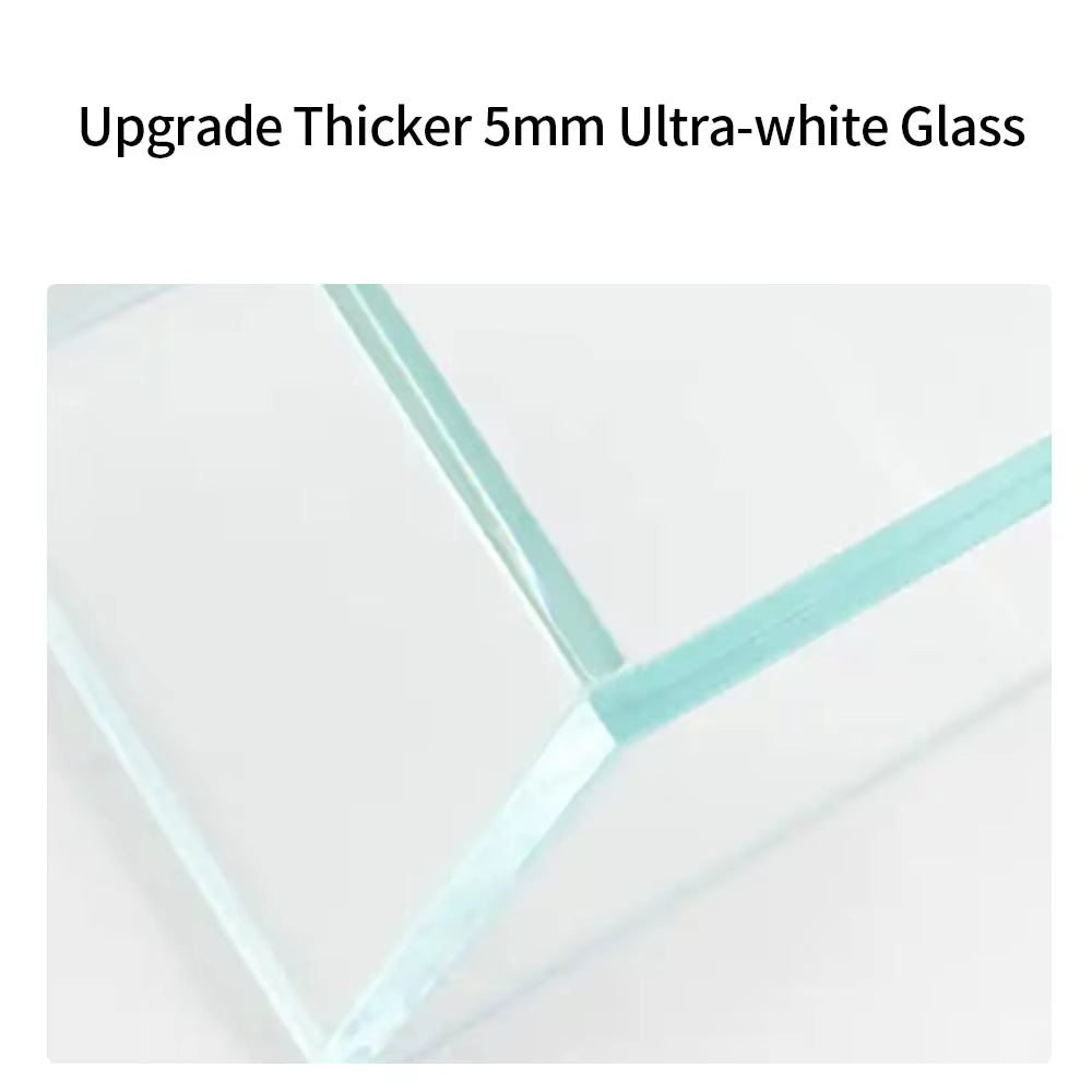 Yee Factory Wholesale 5 in 1 Low Iron Glass Aquarium Ultra White Clear Glass Curved Fish Tank 10 Gallon Small Fish Tank