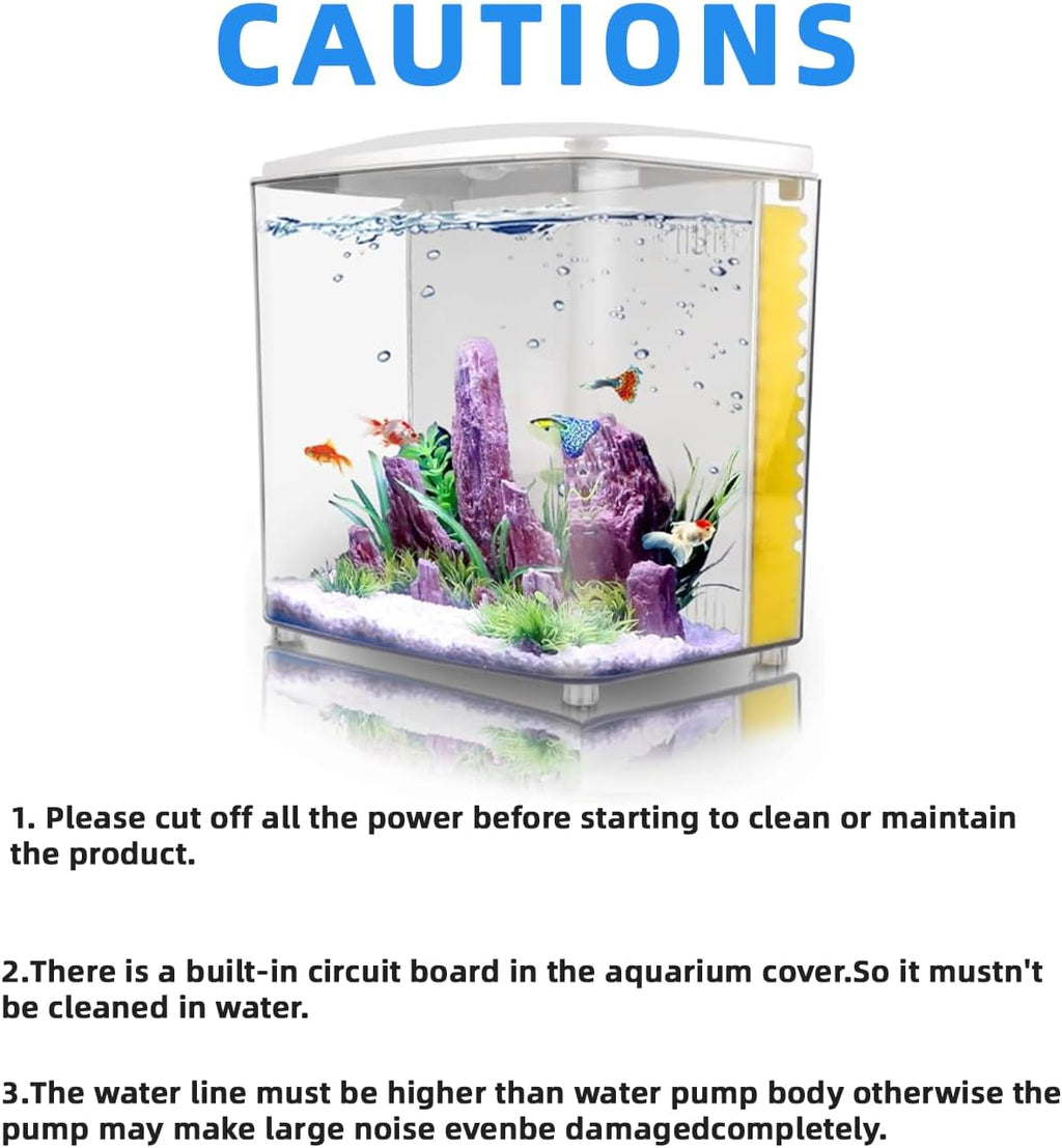 1.2-Gallon Betta Aquarium Starter Kit with LED Lighting and Filter Pump