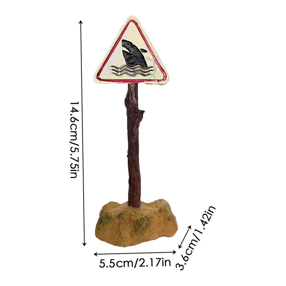 Aquarium Shark Warning Sign Resin Fish Tank Decorations Funny Aquarium Fish Tank Decor Ornaments for Aquarium Fish Tank