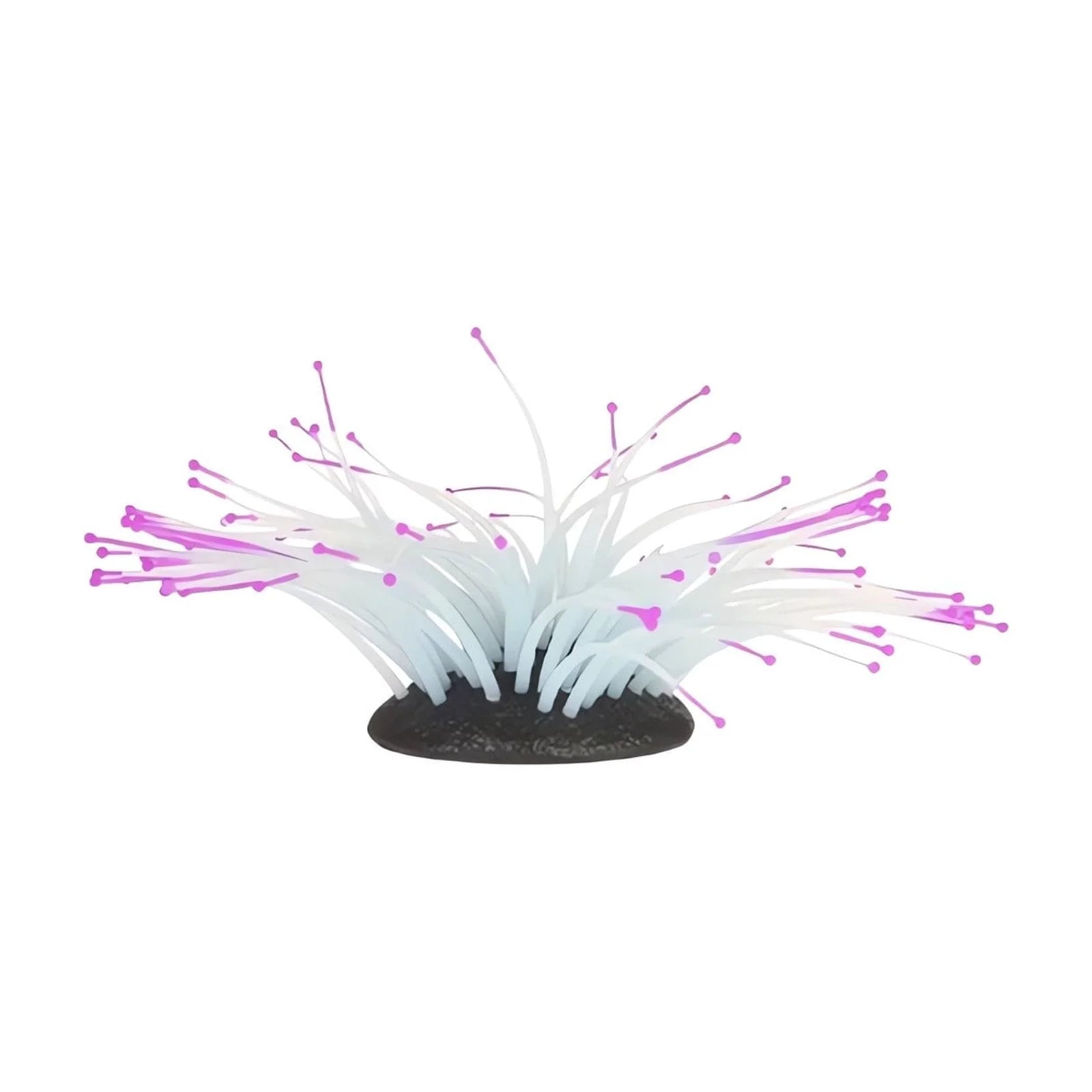 Simulation Silicone Luminous Sea Anemone Ornament Artificial Coral Plant Simulation Sea Anemone for Aquarium Fish Decoration with Suction Cup(Purple)