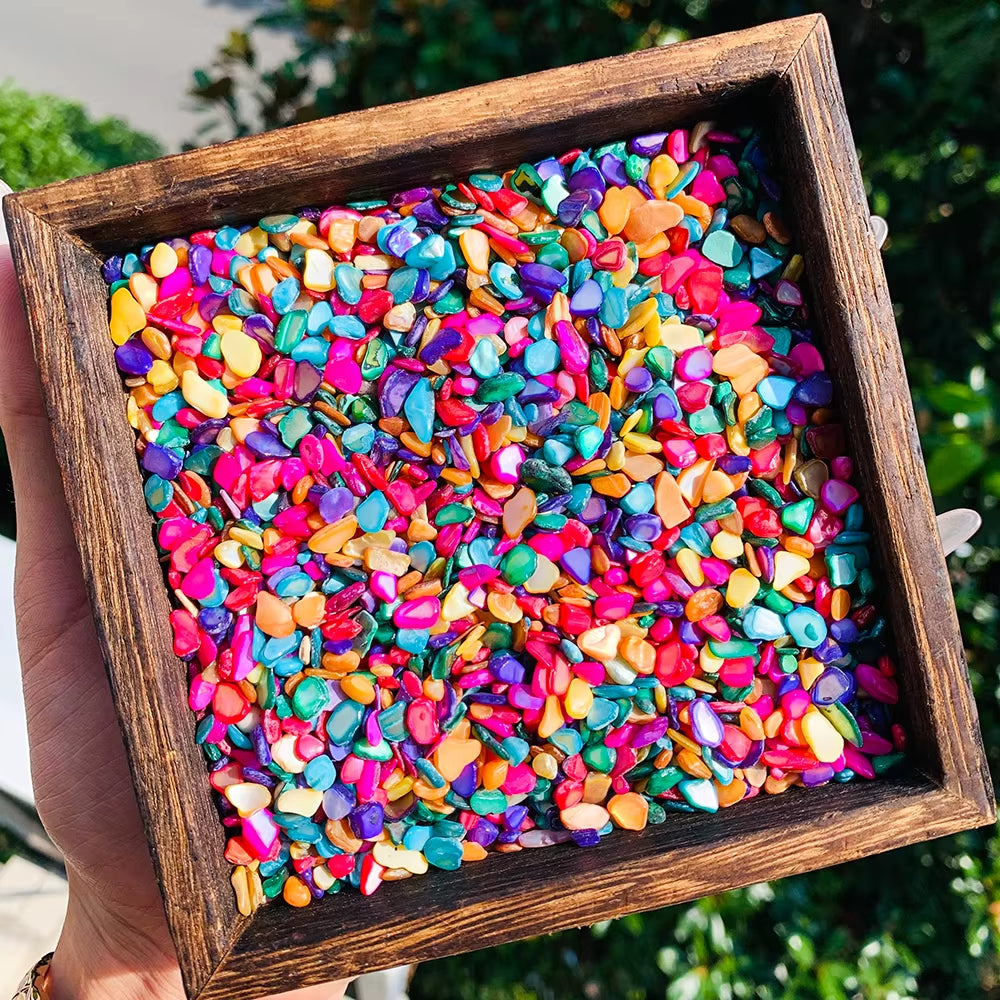 1Bag Natural Gravel Stones for Aquarium, Mini Shell Gravel, DIY Necklace & Bracelet, Garden Decoration, Potting Decoration, Path