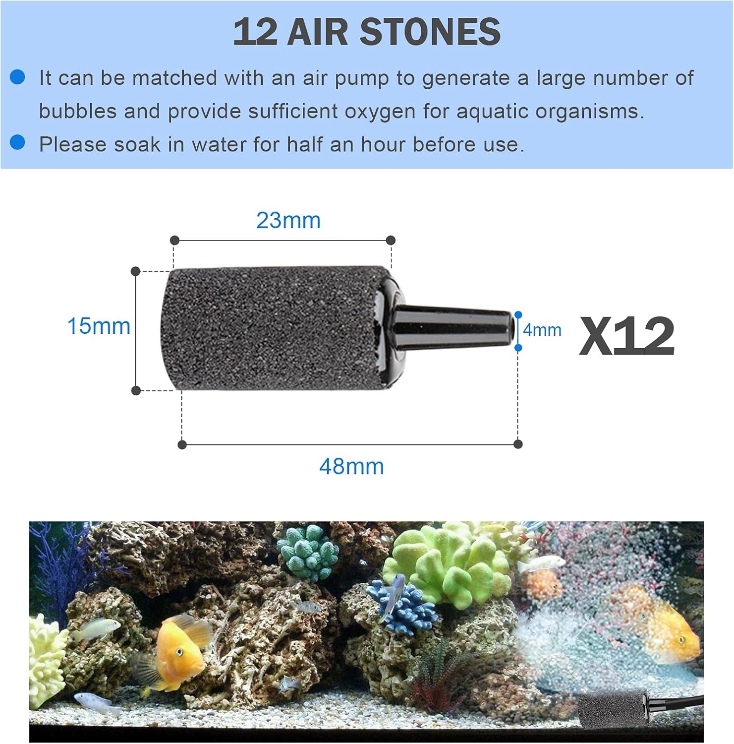Aquarium Air Pump Accessories Set-9.84/26.25/101.71 Feet Aquarium Airline Tubing Hose,Check Valves,Air Stones and Connectors of I,L,T Shape (101.71Feet Hose 12Stone 12Check Valve 18Connector)
