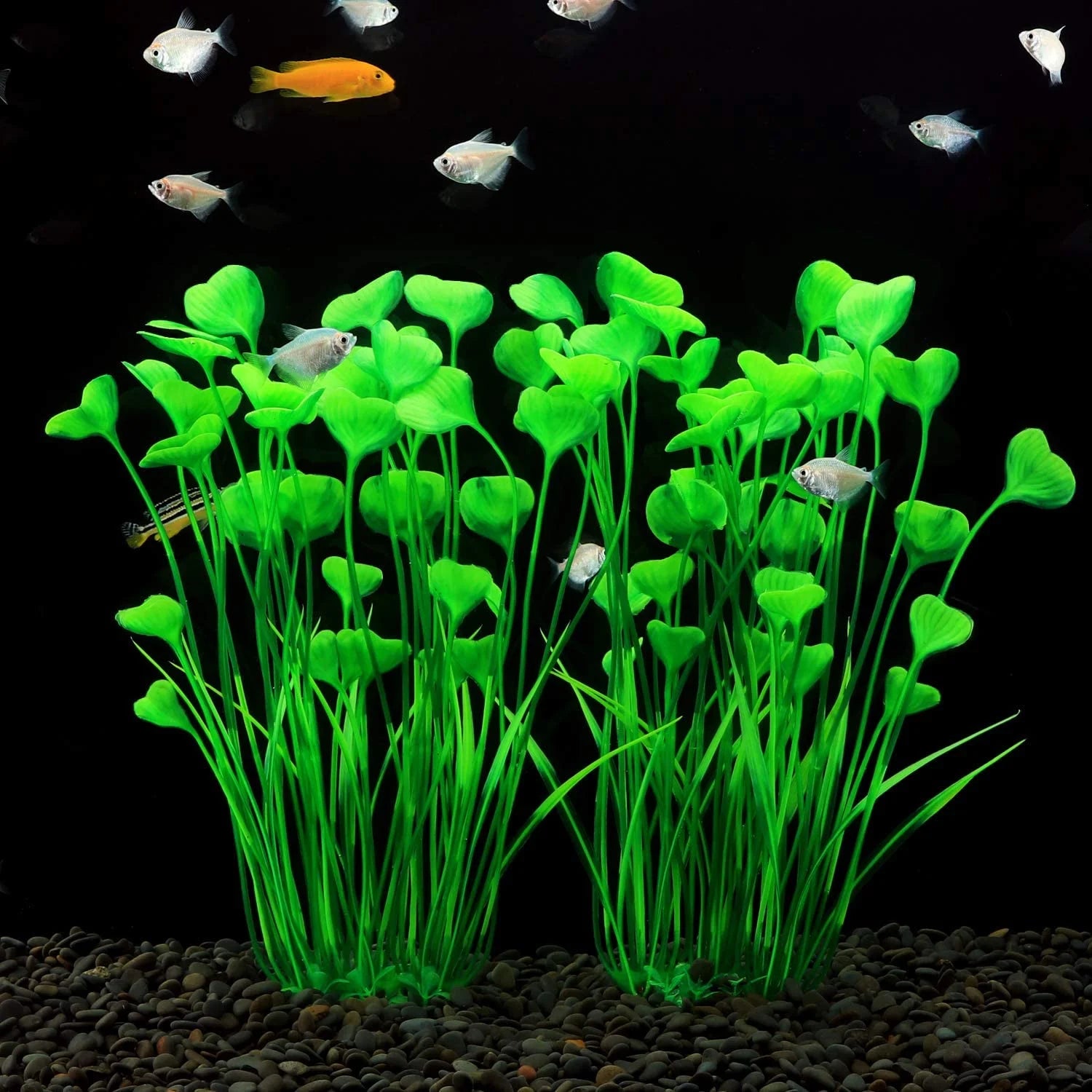 Plastic Fish Tank Plants, Artificial Tall Aquarium Plants for Fish Tank Decor, 15.75 Inches (Pack of 2)