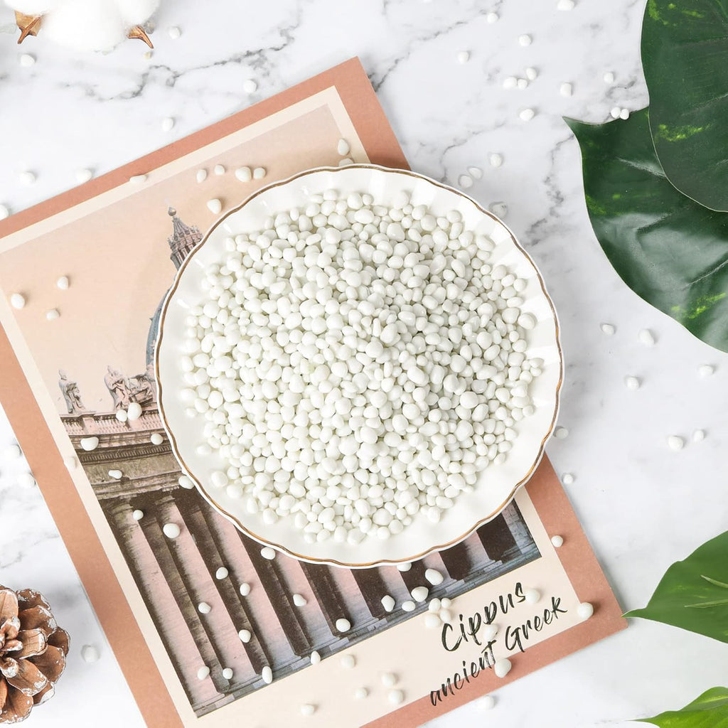 Natural Tumbled White Gravel Stones - 1 LB Irregular Shaped Pebbles for Potted Plants, Bonsai, Vases, and Aquarium Decoration