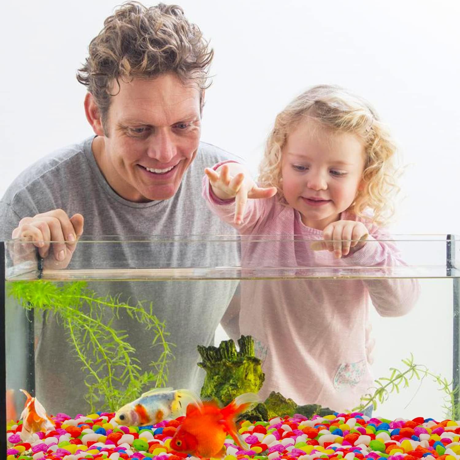 2.2 Lb Decorative Mini Rainbow Gravel Pebbles for Aquariums and Landscaping - Mixed Color Stones for Succulents, Cacti, Bonsai, and Home Decor (8-12mm)