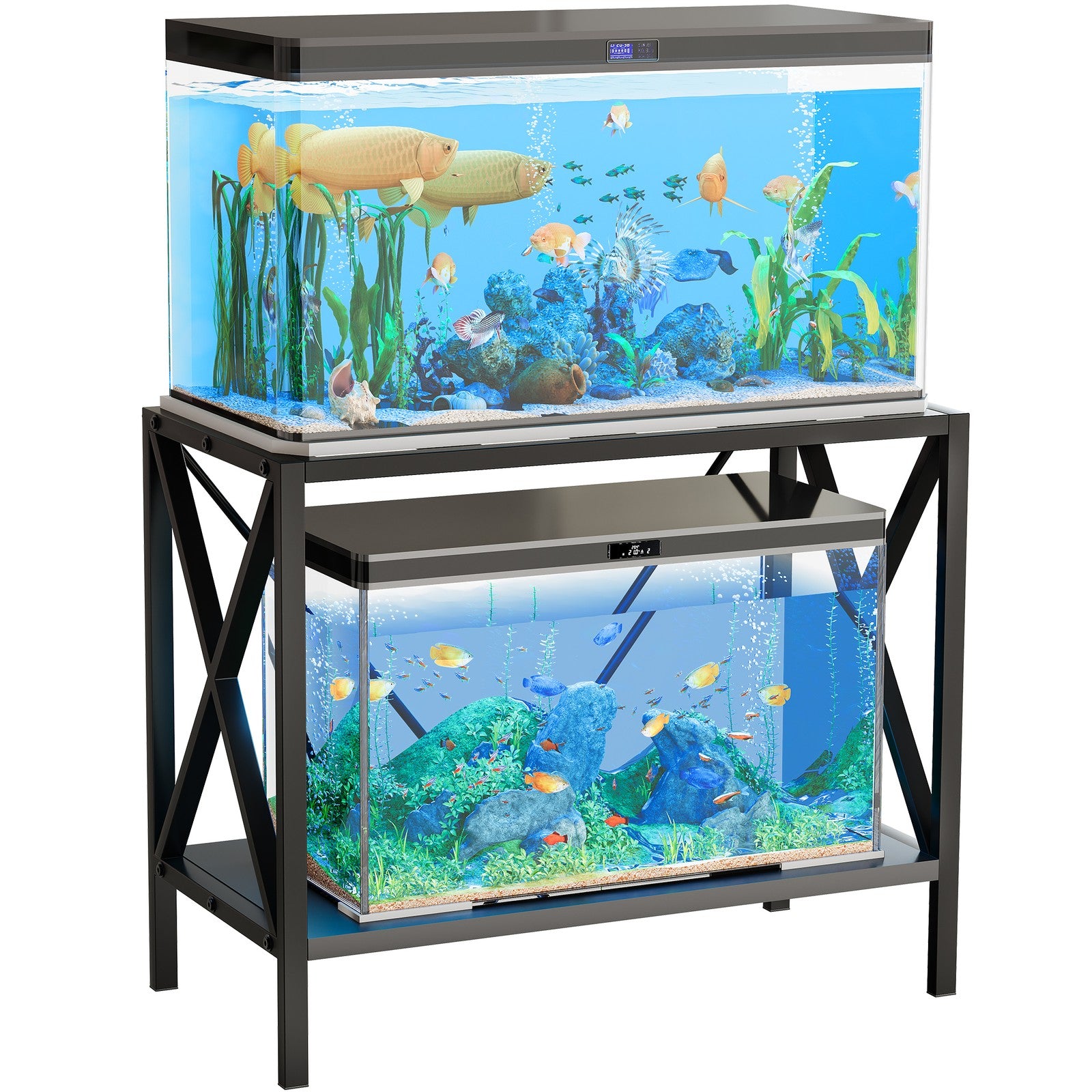 X-Shape 40 Gallon Fish Tank Stand 500Lbs Capacity for Metal Aquarium Stand