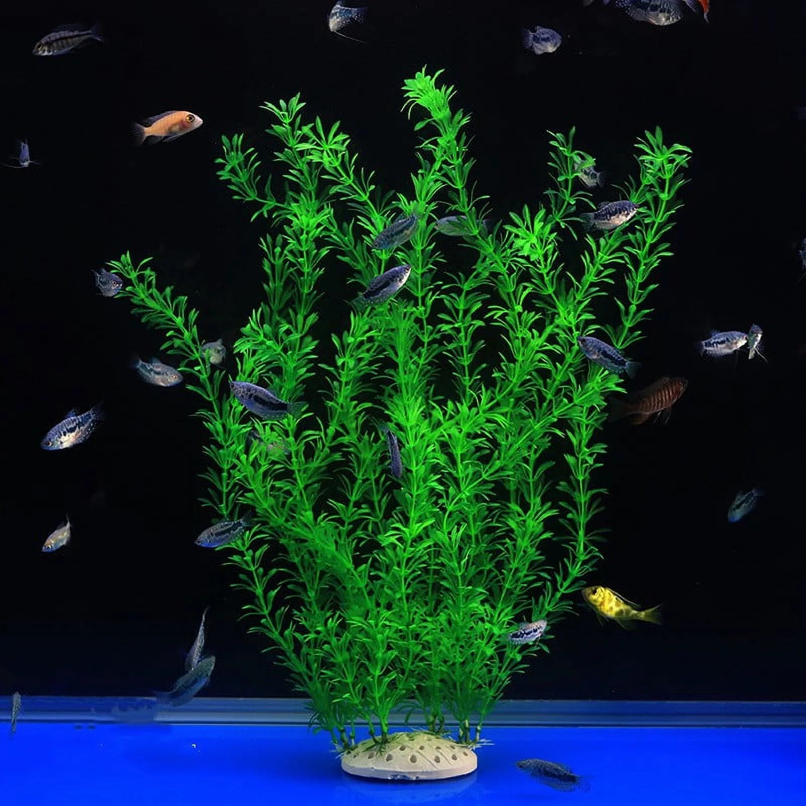 Aquarium Decor, Tall Aquarium Plastic Plants ,21 Inches Artificial Water Fake Plant Used for Fish Tank Decorations 2Pcs