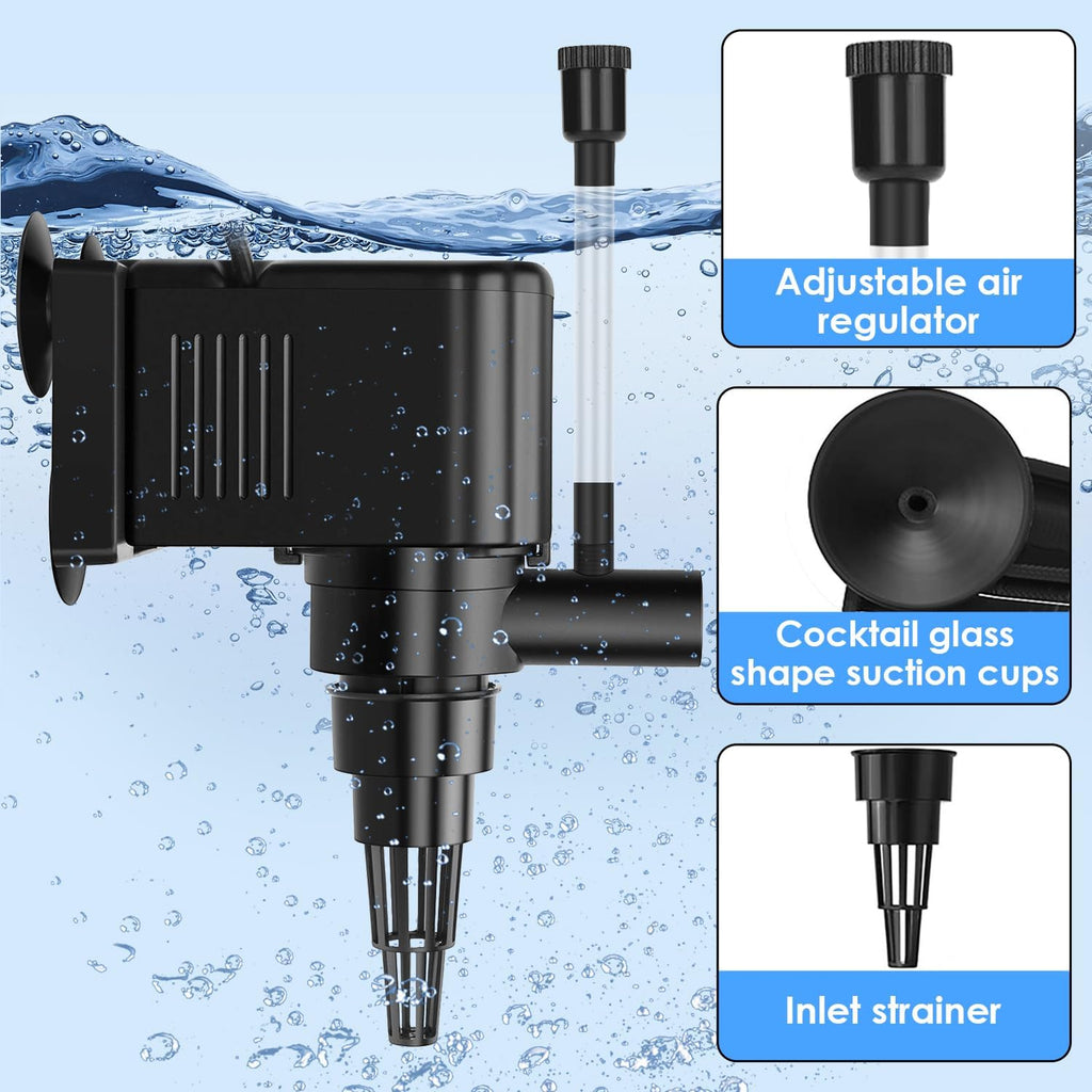 Aquarium Powerhead Pump Circulating Water Pump 265 GPH for 60-80 Gallon Aquariums with Aerating Features