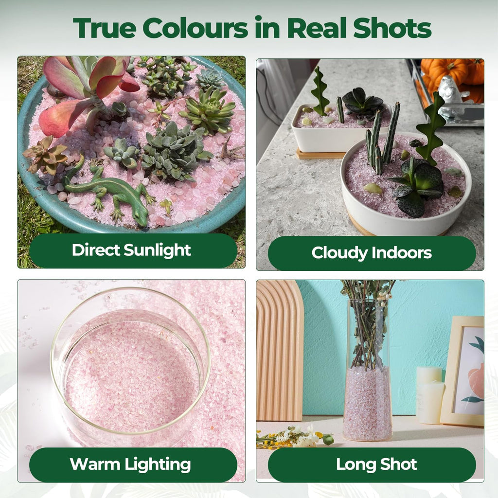 Tumbled Crystal Quartz Chips - 1 LB Irregular Shaped Healing Stones for Potted Plants, Resin Art, Vase Fillers, and Aquarium Gravel (Light Rose)