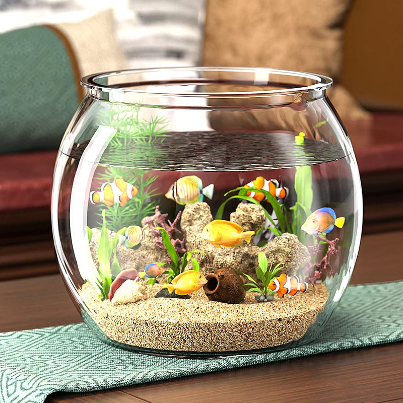Elevate Your Home Decor with the 6L Luxury Round Plastic Fish Tank - Perfect for Goldfish and Modern Living Spaces
