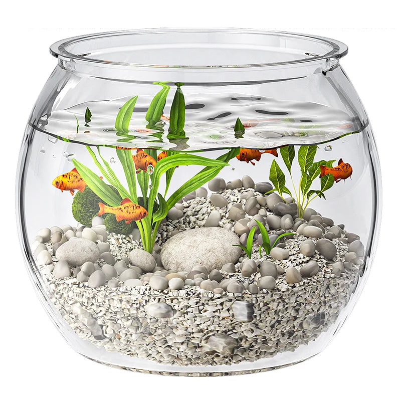 Elevate Your Home Decor with the 6L Luxury Round Plastic Fish Tank - Perfect for Goldfish and Modern Living Spaces