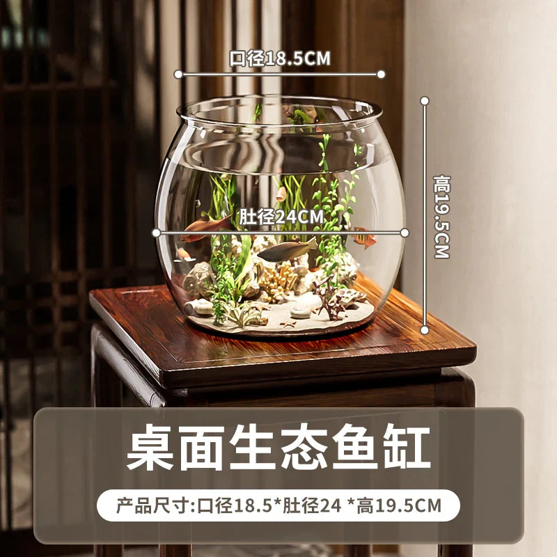 Elevate Your Home Decor with the 6L Luxury Round Plastic Fish Tank - Perfect for Goldfish and Modern Living Spaces