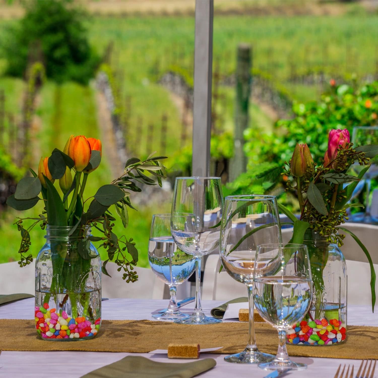 2.2 Lb Decorative Mini Rainbow Gravel Pebbles for Aquariums and Landscaping - Mixed Color Stones for Succulents, Cacti, Bonsai, and Home Decor (8-12mm)