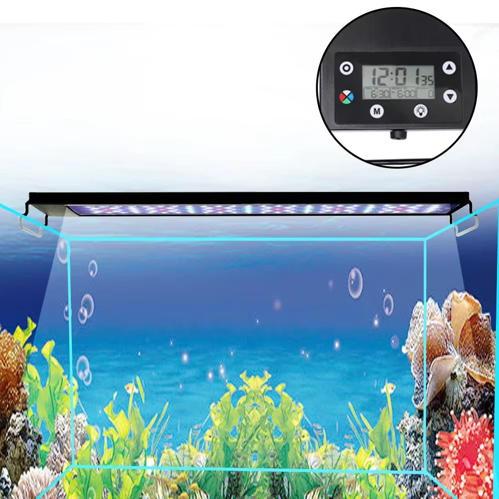 24/7 Lighting Aquarium LED Light Full Spectrum Extendable Timer Adjustable Brightness Fish Tank Light Aquariums Decoration Lamp