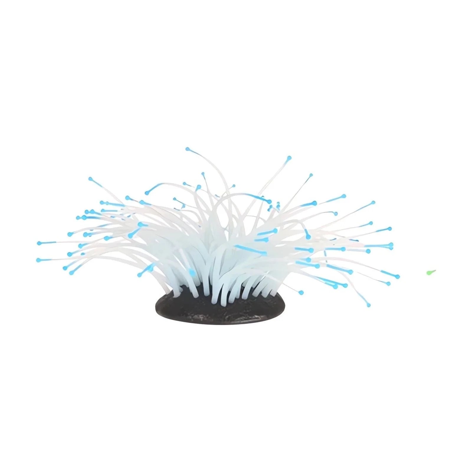 Simulation Silicone Luminous Sea Anemone Ornament Artificial Coral Plant Simulation Sea Anemone for Aquarium Fish Decoration with Suction Cup(Blue)