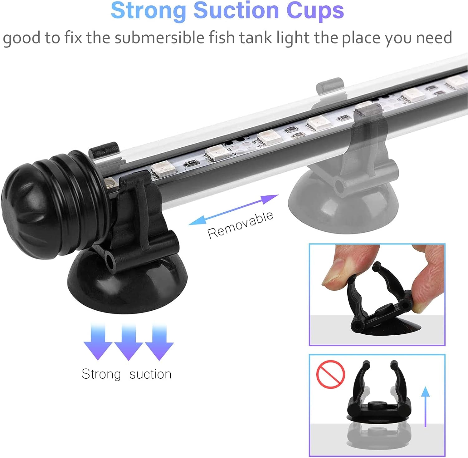 Fish Tank Light Full Spectrum RGB Aquarium Light IP68 Waterproof with Remote Control and 3 Timer Modes LED Fish Tank Lights Memory Submersible Light 7 Inch