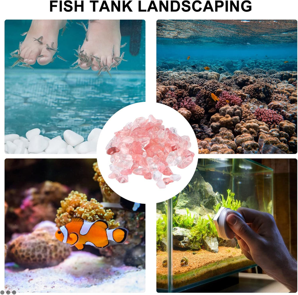 Aquarium Pebbles Pink-Fish Tank Gravel Rock Crystal Stones for Fish Tank/Terrariums/Garden/Flowerpot/Glassware/Vases Decoration (100G 5-7Mm)
