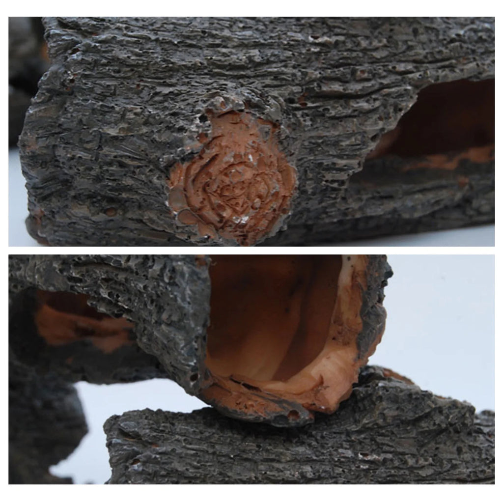 Aquarium Trunk Decorations, Resin Fish Tank Betta Log Aquarium Hideout Cave Ornament Landscape for Fish Tank Terrarium