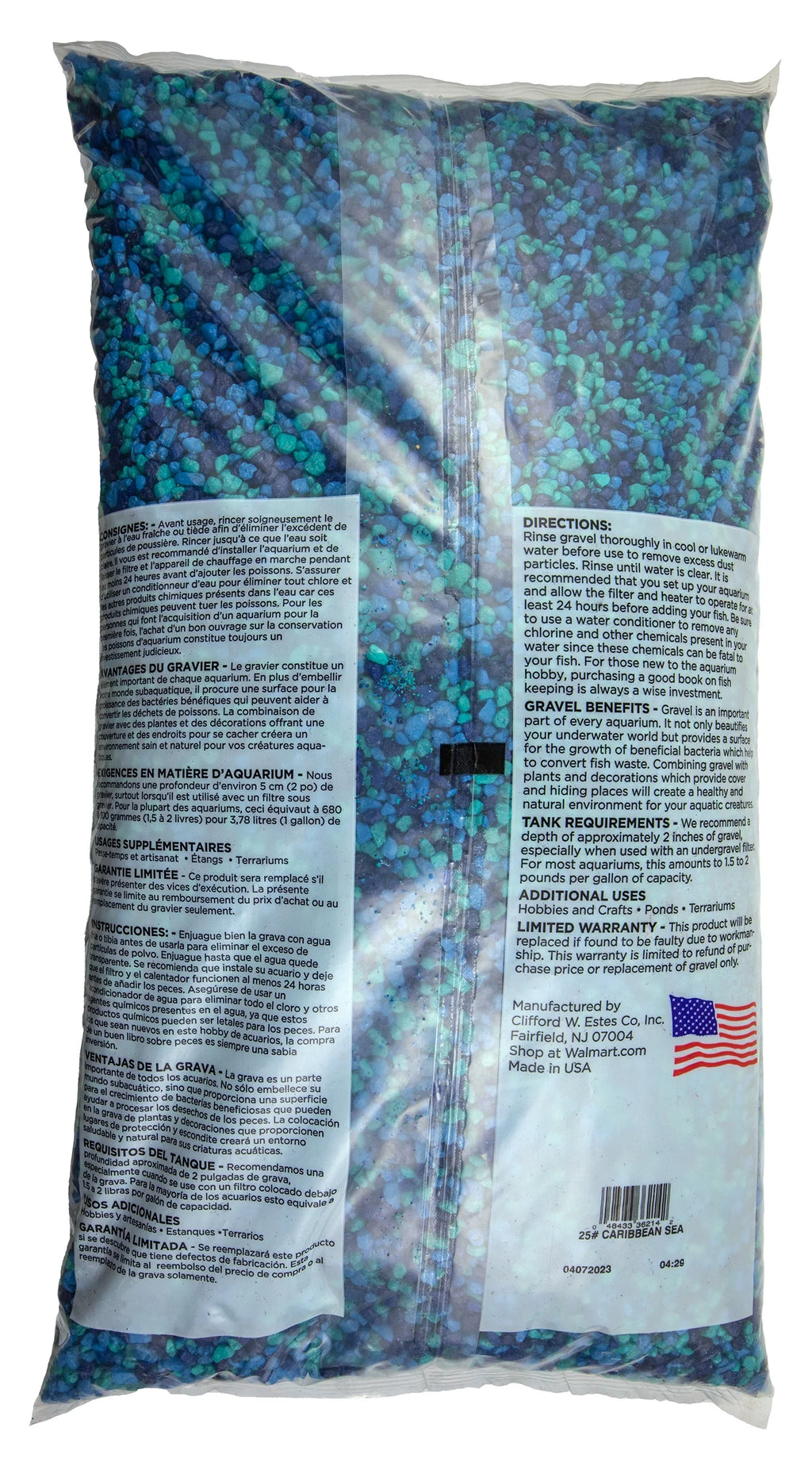 (2 Pack)  Aquarium Gravel, Caribbean, 25 Lb