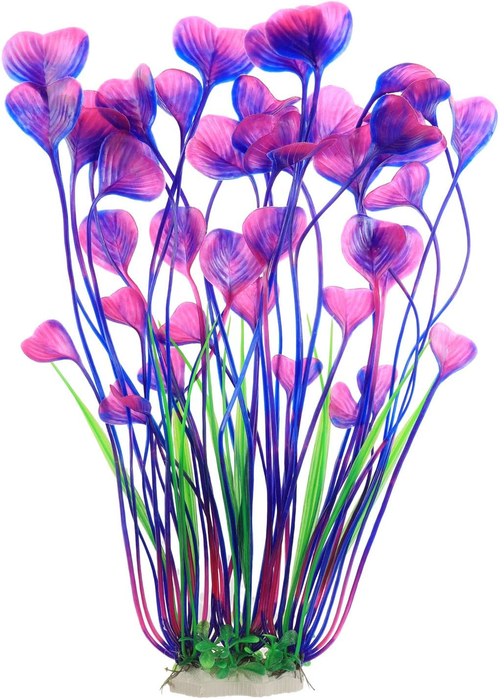 Large 16-Inch Artificial Plastic Aquarium Plants Decoration - Safe for All Fish, Set of 2 (Purple)