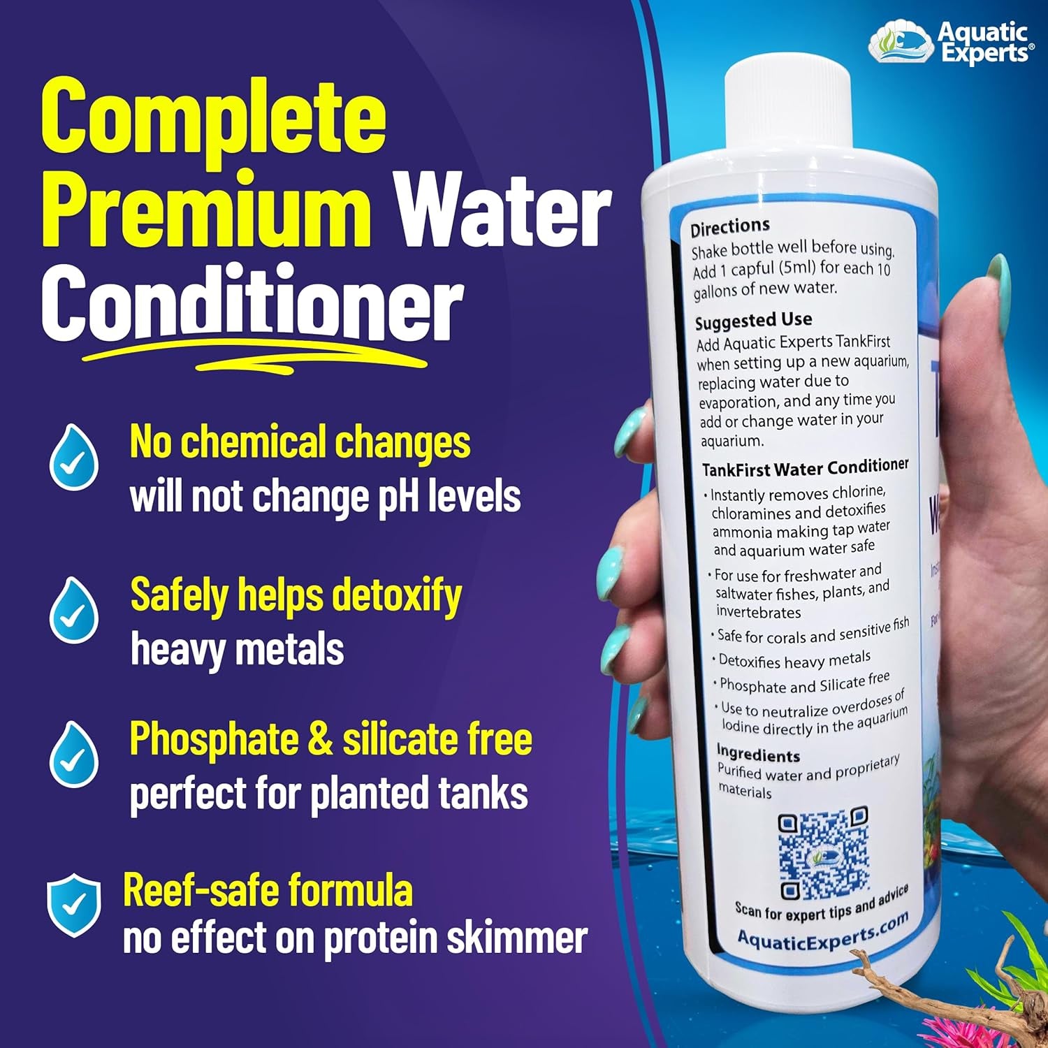 Tankfirst Complete Aquarium Water Conditioner - Effective Chlorine, Chloramines Removal, and Ammonia Detoxification for Fish Tanks (500 mL)