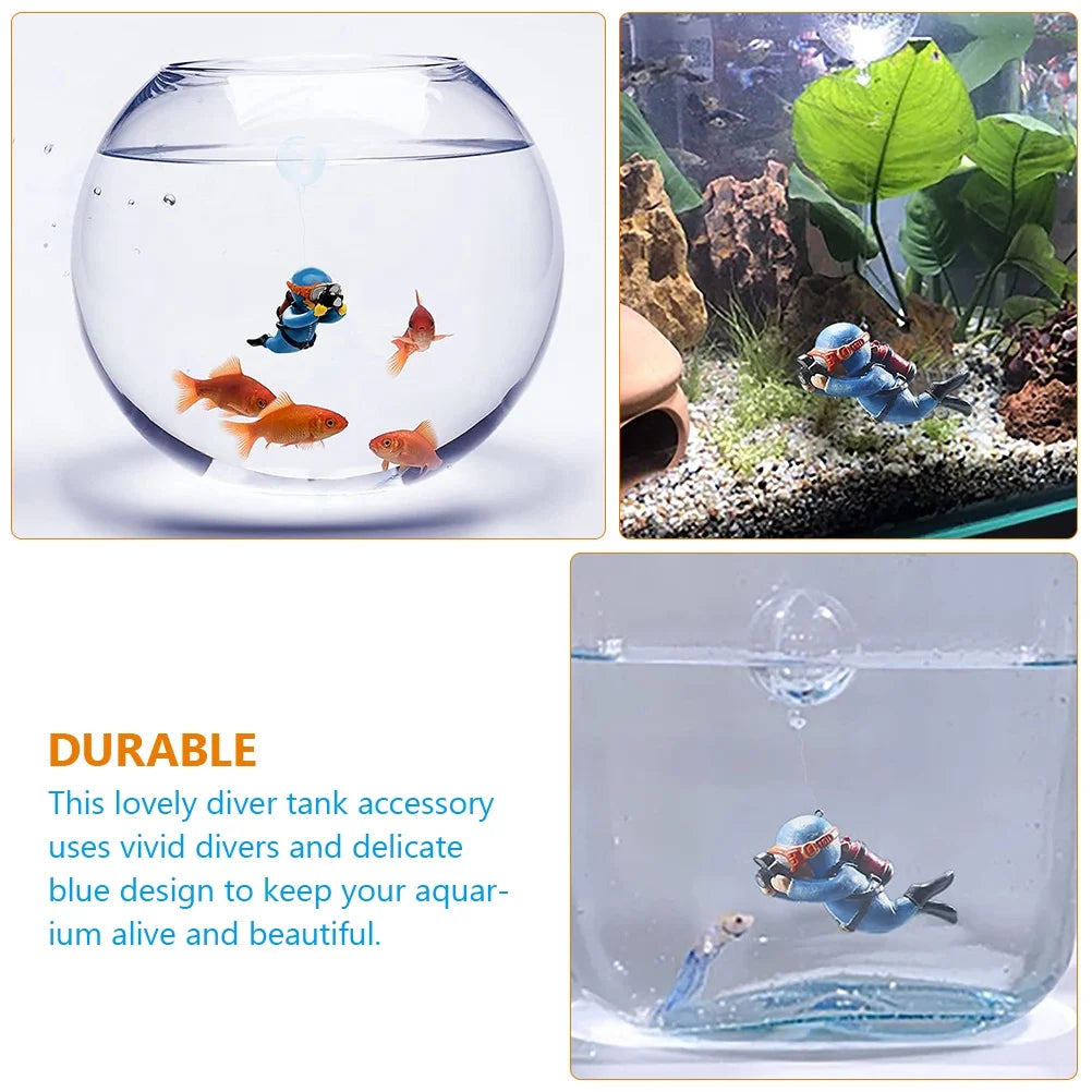 Betta Fish Tank Accessories Aquarium Decor Floating Fish Tank Ornament, 2Pcs Simulated Aquarium Landscape Decor Diver Aquarium Decorations Betta Fish Tank Accessories Aquarium Decor
