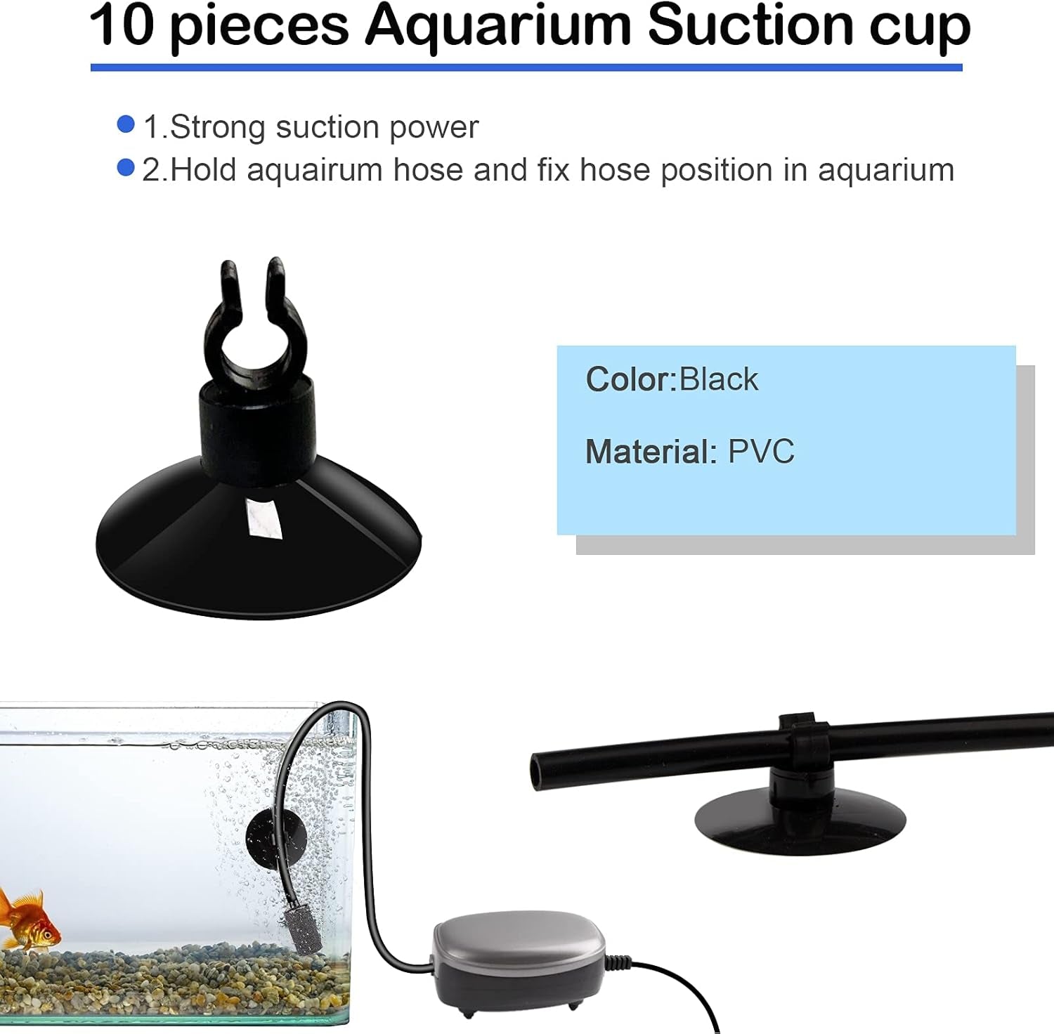 32.8 Feet Aquarium Airline Tubing Hose 10 Air Stone for Fish Tank 10 Aquarium One Way Air Check Value for Fish Tank 10 Aquarium Suction Cups 5 Each Aquarium Air Controller and I T Hose Connectors