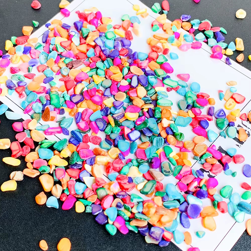 1Bag Natural Gravel Stones for Aquarium, Mini Shell Gravel, DIY Necklace & Bracelet, Garden Decoration, Potting Decoration, Path