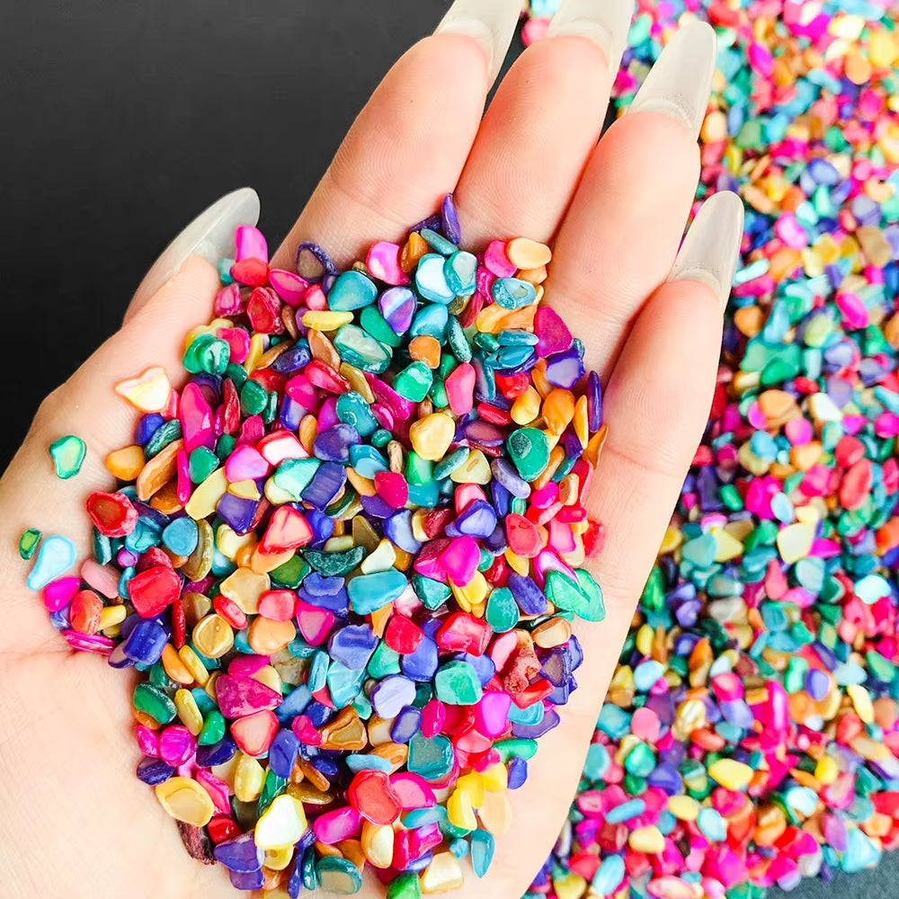 1Bag Natural Gravel Stones for Aquarium, Mini Shell Gravel, DIY Necklace & Bracelet, Garden Decoration, Potting Decoration, Path