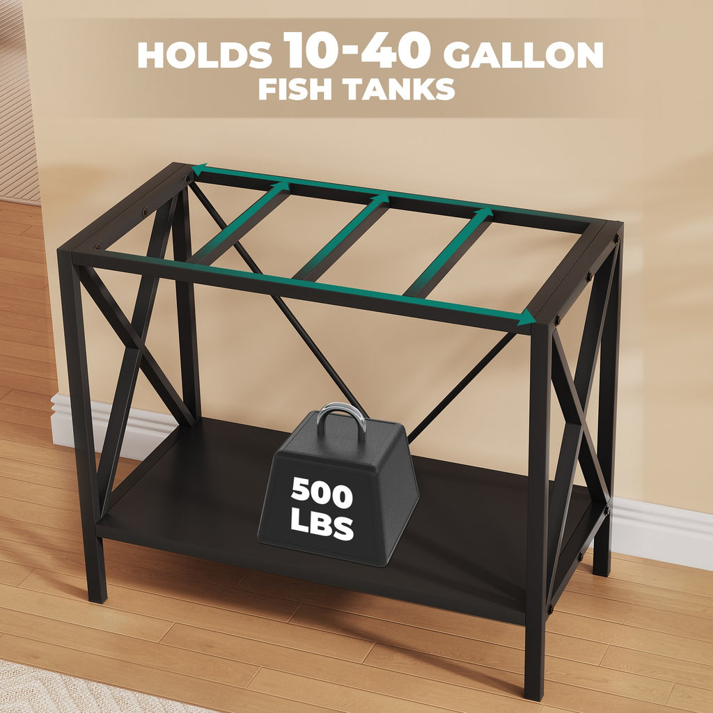 X-Shape 40 Gallon Fish Tank Stand 500Lbs Capacity for Metal Aquarium Stand
