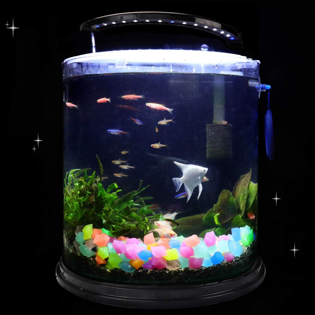 Glow in the Dark Aquarium Decorative Stones – 300-Piece Pack of 1.4 cm Fish and Turtle Tank Pebbles and Gravel