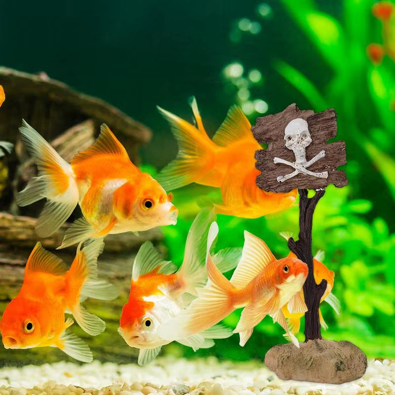 Aquarium Shark Warning Sign Resin Fish Tank Decorations Funny Aquarium Fish Tank Decor Ornaments for Aquarium Fish Tank