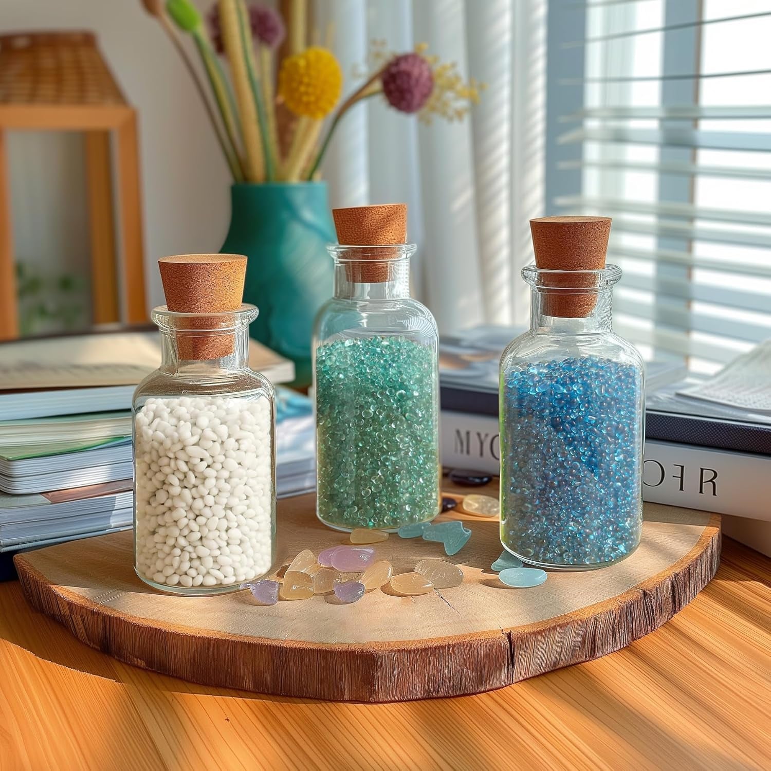 Natural Tumbled White Gravel Stones - 1 LB Irregular Shaped Pebbles for Potted Plants, Bonsai, Vases, and Aquarium Decoration