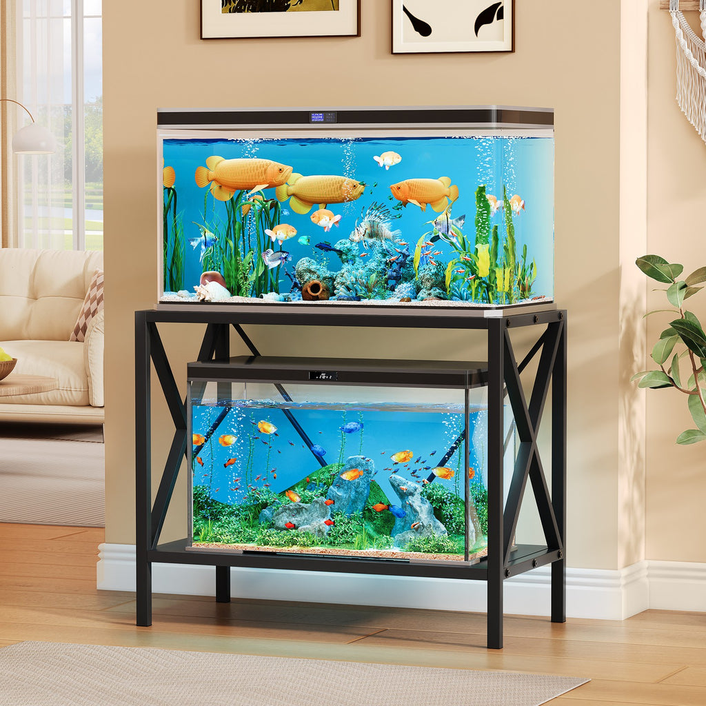 X-Shape 40 Gallon Fish Tank Stand 500Lbs Capacity for Metal Aquarium Stand
